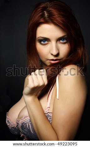 stock photo The beautiful girl with big breast