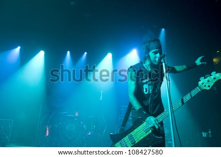 NEW YORK - JULY 21: Band SEX SLAVES performs at Wendigo Productions, Wendy\'s Birthday Bash, at Irving Plaza on July 21, 2012 in New York