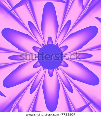 Symmetric flower pink and violet