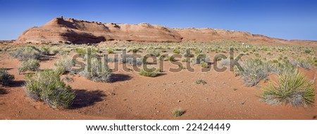 Beautiful desert landscape in Page, USA. Horizontal shot.