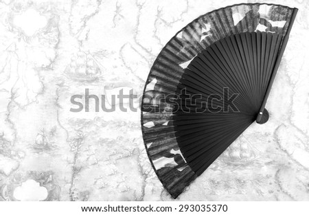 Single Antique Japanese Folding Fan, Japanese fan