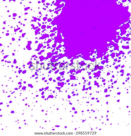 violet paint splash isolated on white background, Isolated shot of paint splashing on white