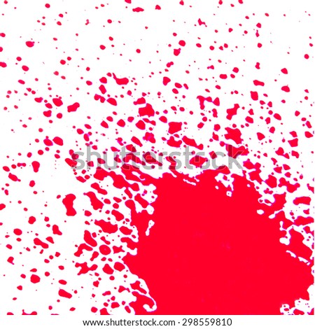 red paint splash isolated on white background, solated shot of paint splashing on white