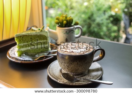 coffee and green tea cakes, Coffee and green tea cake for breaking time