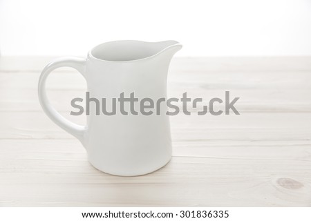 Nice white ceramic milk jug, white ceramic jug, white ceramic pitcher