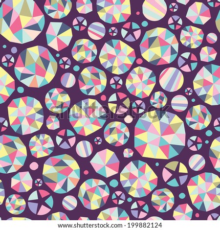 Retro pattern of geometric shapes. Seamless geometric texture with diamonds in funny style. Vintage hipster vector background.