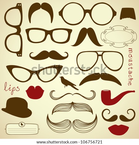 Retro Party set Sunglasses lips mustaches Retro Party set Sunglasses lips mustaches