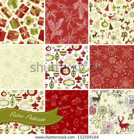 Set of Christmas Seamless backgrounds Set of Christmas Seamless backgrounds