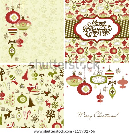 Set of Christmas Retro backgrounds Set of Christmas Retro backgrounds