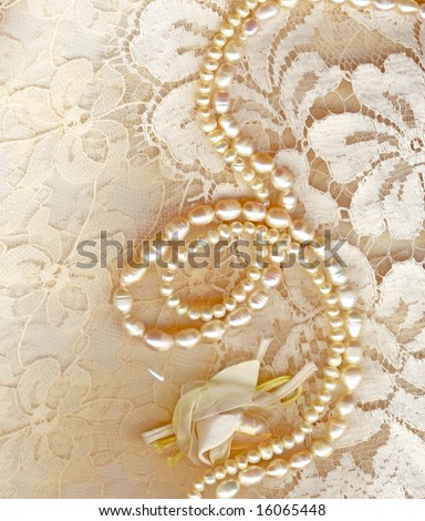 stock photo Wedding background with cream silky decoration accessories 