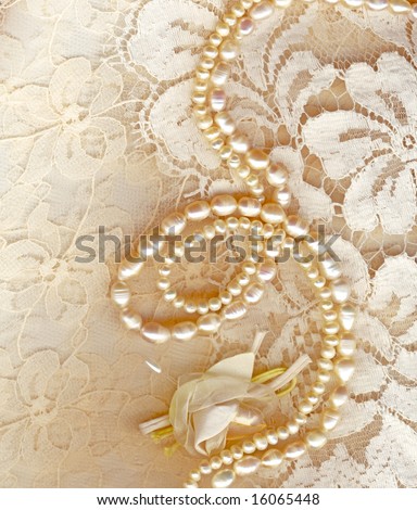 stock photo Wedding background with cream silky decoration accessories