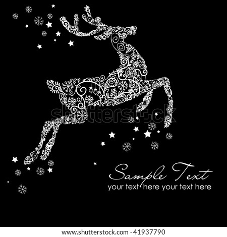 stock vector Black and White Christmas Card