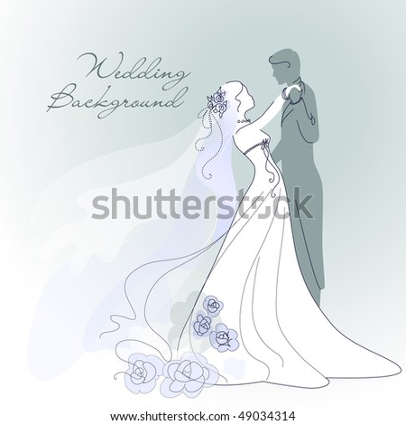 baby blues wedding invitation vector