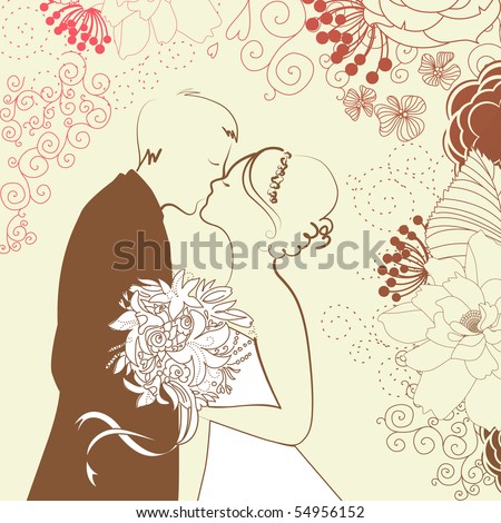 stock vector Bride and Groom Wedding Background