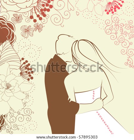 stock vector Bride and Groom Wedding Background