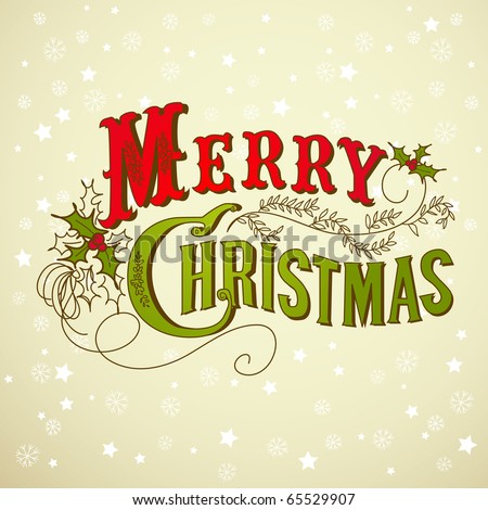 Clip  Vector on Card  Merry Christmas Lettering Stock Vector 65529907   Shutterstock