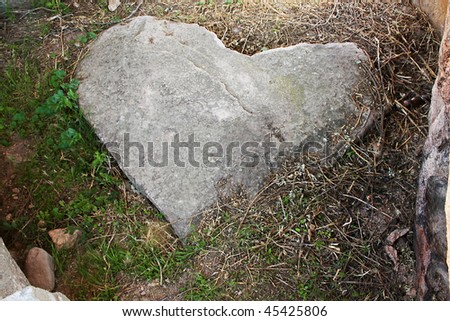 Stone Heart into the San Gens Anta from the primitive stone age in Alentejo Dolmen area in Portugal