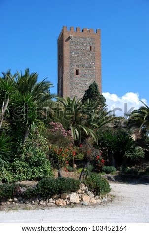 Homage tower - Torre del Homenaje (Arab castle), Velez Malaga, Costa del Sol, Malaga Province, Andalucia, Spain, Western Europe.