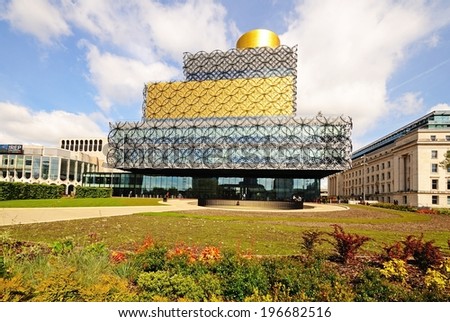 BIRMINGHAM, UK - MAY 14, 2014 - The Library of Birmingham, Centenary Square, Birmingham, England, UK, Western Europe, May 14, 2014.