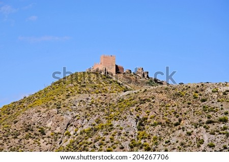 Arabic Fortress (Nazari castle), Tabernas, Almeria Province, Andalucia, Spain, Western Europe.
