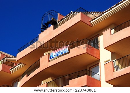 CALAHONDA, SPAIN - JANUARY 21, 2009 - Apartments for sale, Sitio de Calahonda, Mijas Costa, Costa del Sol, Malaga Province, Andalucia, Spain, January 21, 2009.