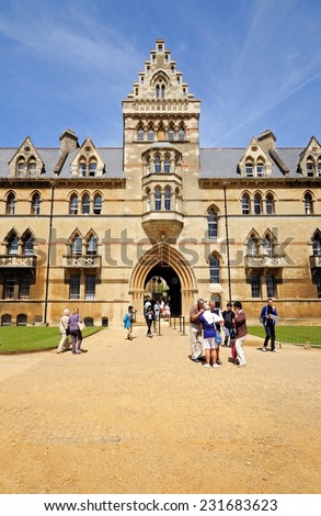 OXFORD, UNITED KINGDOM - JUNE 17, 2014 - The Meadow building which is part of Christ Church College, Oxford, Oxfordshire, England, UK, Western Europe, June 17, 2014.