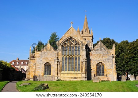 St Lawrence Church and churchyard, Evesham, Worcestershire, England, UK, Western Europe.