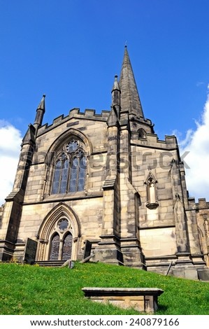 All Saints Parish Church and churchyard, Bakewell, Derbyshire, England, UK, Western Europe.