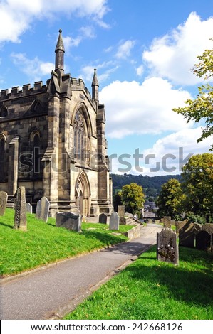 All Saints Parish Church and churchyard, Bakewell, Derbyshire, England, UK, Western Europe.