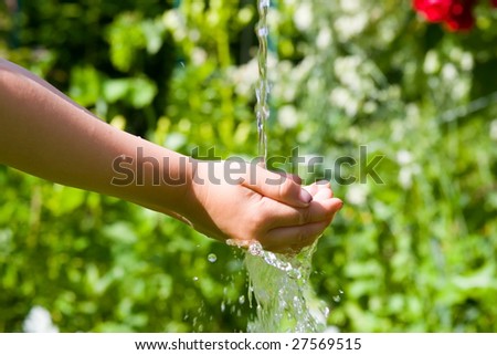 clear water and hands