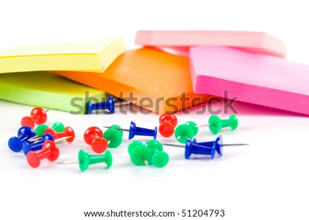 Colored sticker notes isolated on the white background