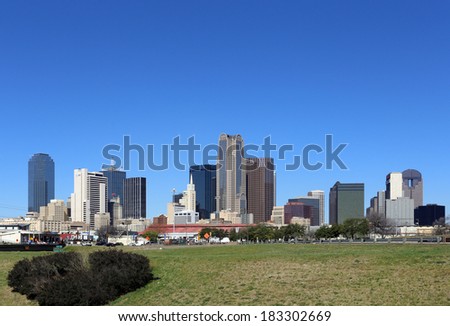 A view of the skyline of Dallas, Texas.
