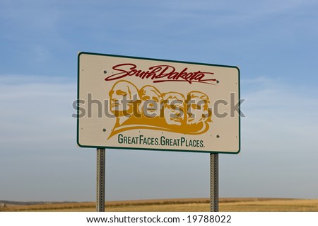 The welcome sign at the South Dakota state line.