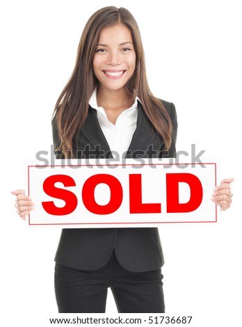 real estate agent sold. stock photo : Real estate