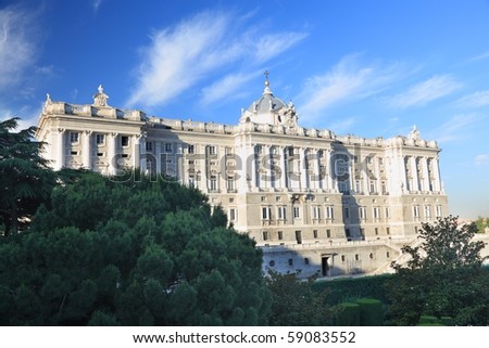 Madrid - Royal Palace. Palacio de Oriente, Madrid landmark, Spain.