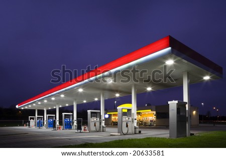 Gas station at night