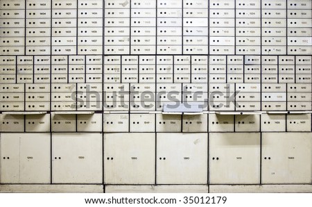 Antique safe deposit boxes
