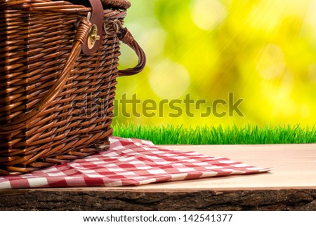 Picnic basket on the table