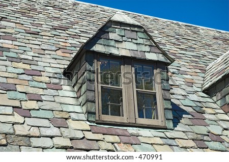 dormer window with blue slate roof