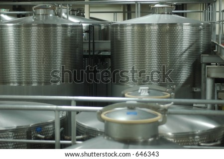 Fermentation tanks in California winery