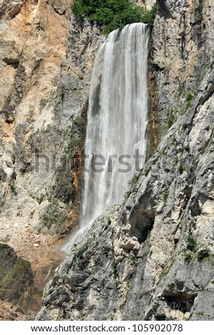 Waterfall Boka, biggest waterfall in Slovenia
