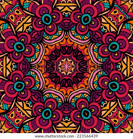 Festive Colorful Tribal ethnic seamless vector pattern ornamental Festive Colorful Tribal ethnic seamless vector pattern ornamental