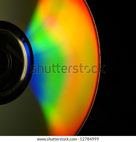 Abstract view of CD covered show light refractions