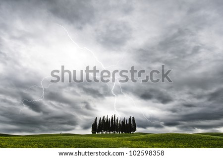 thunderstorm in tuscany