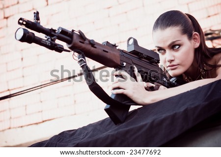 Woman with rifle