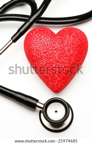 Stethoscope and red heart, health