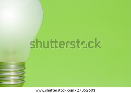 Green energy bulb studio lit