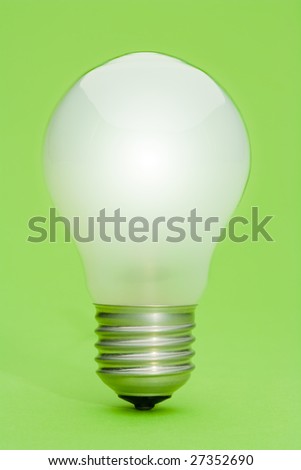 Green energy bulb studio lit