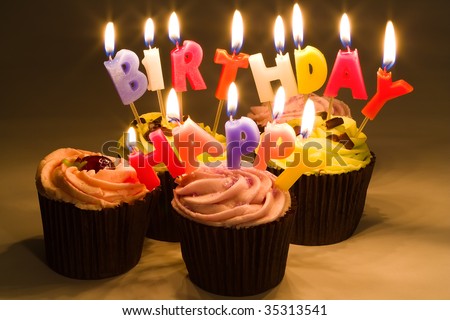  Birthday Cake on Birthday Cake With Candles Burning Stock Photo 35313541   Shutterstock