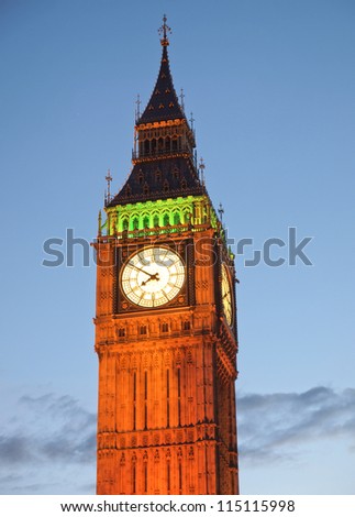 Big Ben Houses of Parliament Westminster Palace London gothic architecture - at night